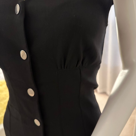 Black dress size M stretch fabric snap up - Picture 5 of 6